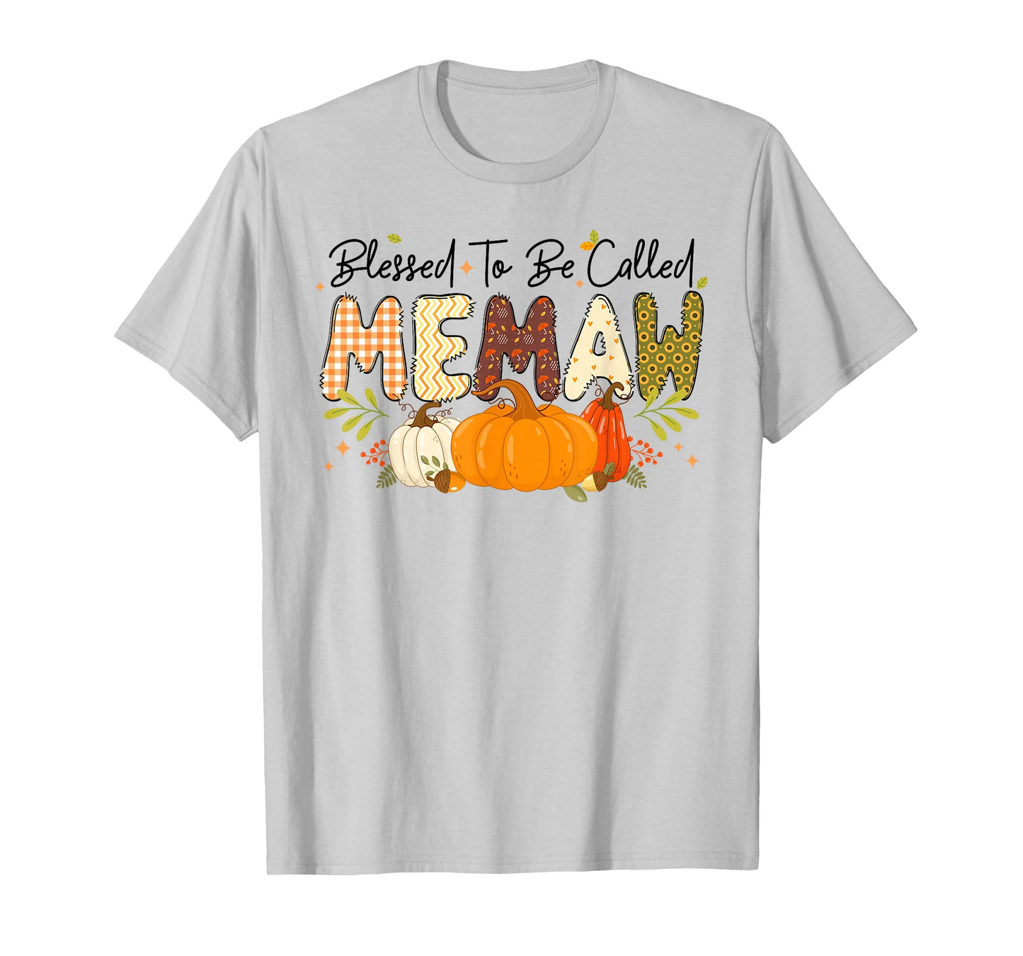 Blessed Memaw Pumpkin Fall Autumn Thanksgiving Mom Women T-Shirt