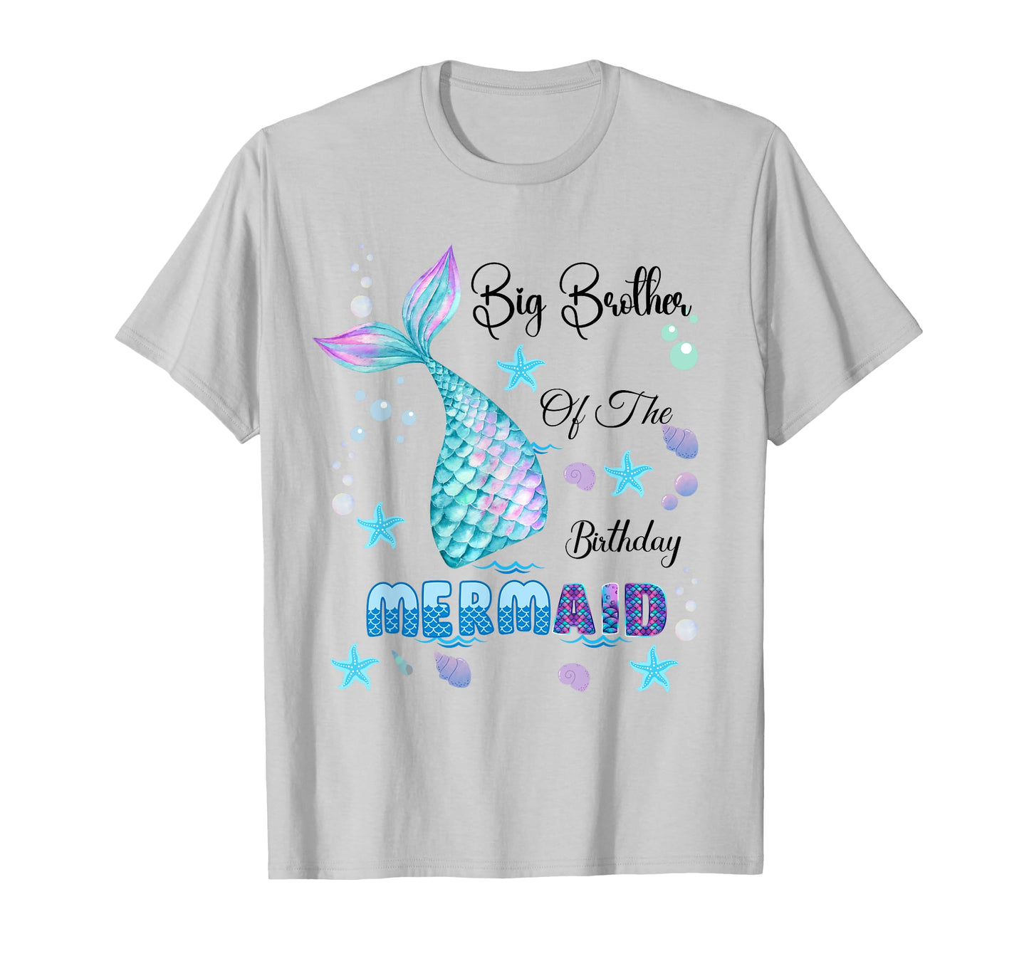 Big Brother Of The Birthday Mermaid Bday Party Mermaid Kids T-Shirt