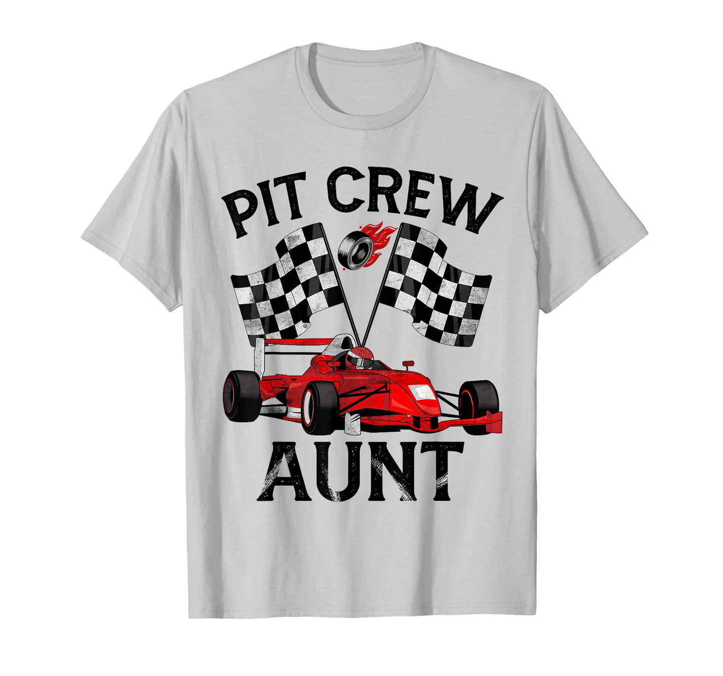 Pit Crew Aunt Race Car Birthday Party Racing Family T-Shirt