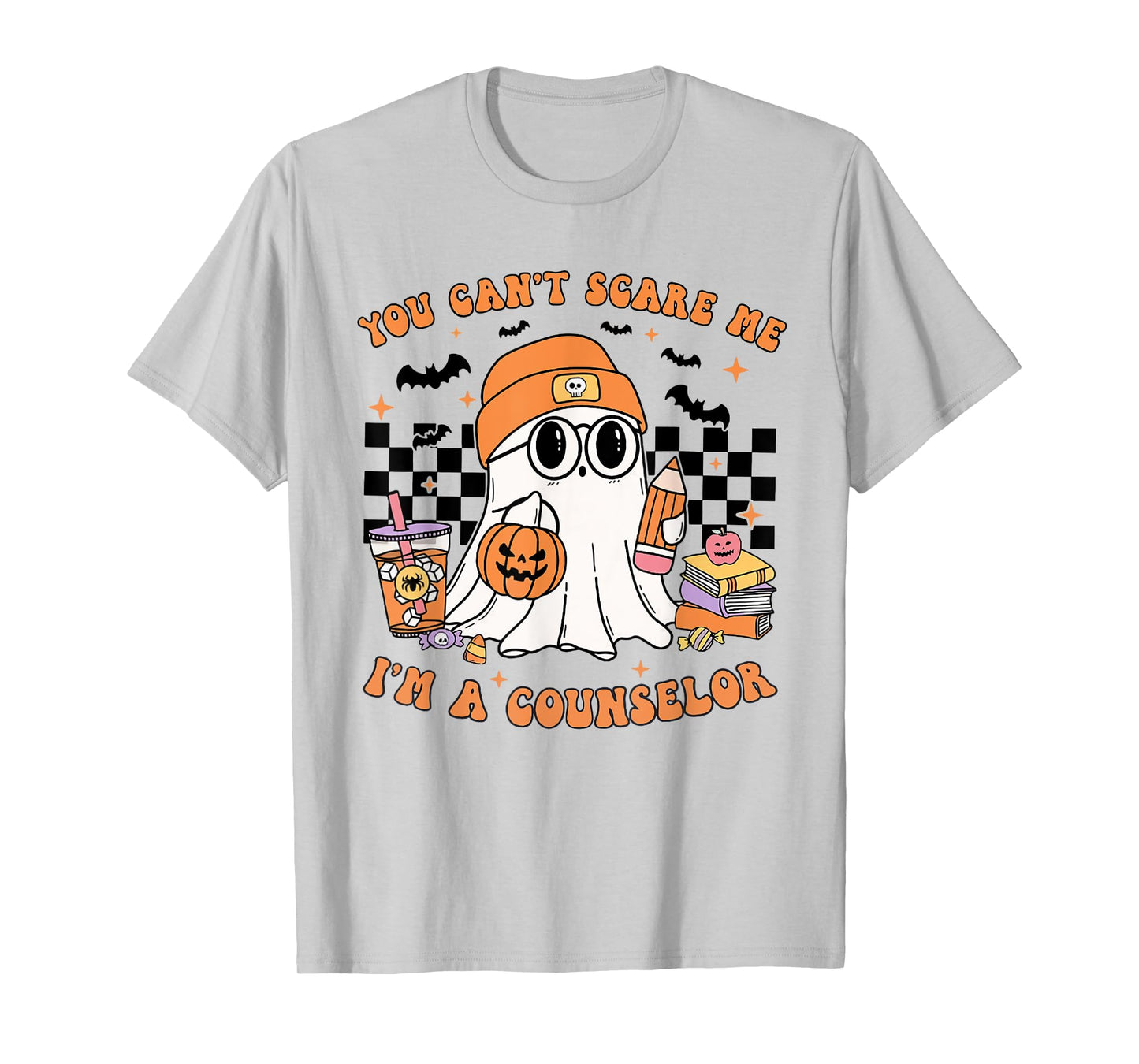 You Can't Scare Me I'm A Counselor Halloween Pumpkin Fall T-Shirt