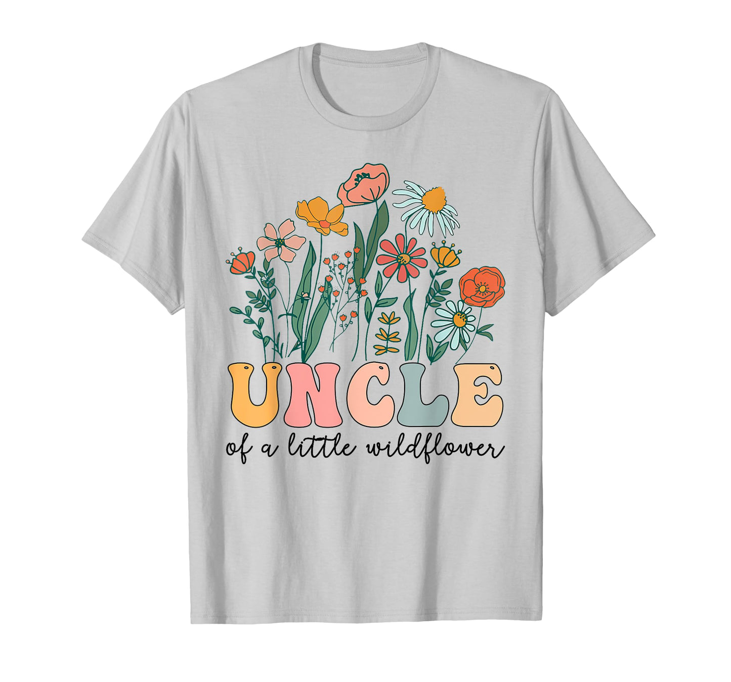 Uncle Of The Little Wildflower Birthday Party Baby Shower T-Shirt