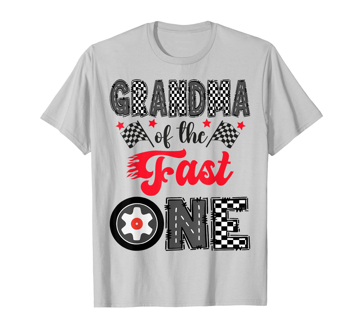Grandma Of The Fast One Car Racing 1St Birthday Boy T-Shirt