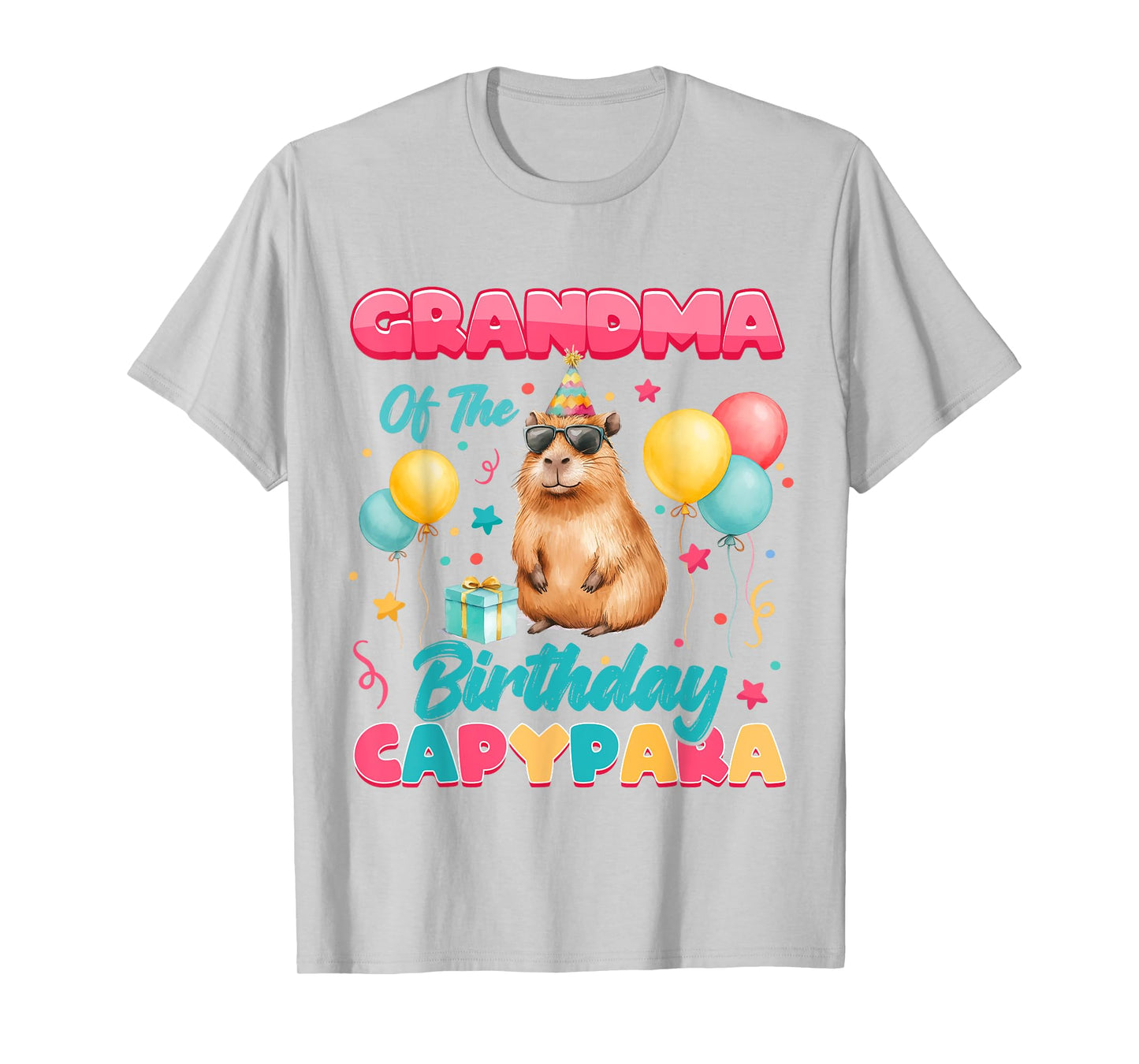 Grandma Of The Birthday Capybara Group Family Matching Party T-Shirt