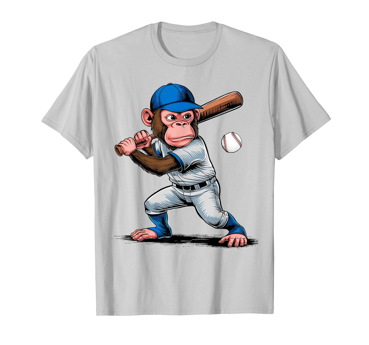 Monkey Baseball Player Monkey Lover Men Women Kids T-Shirt