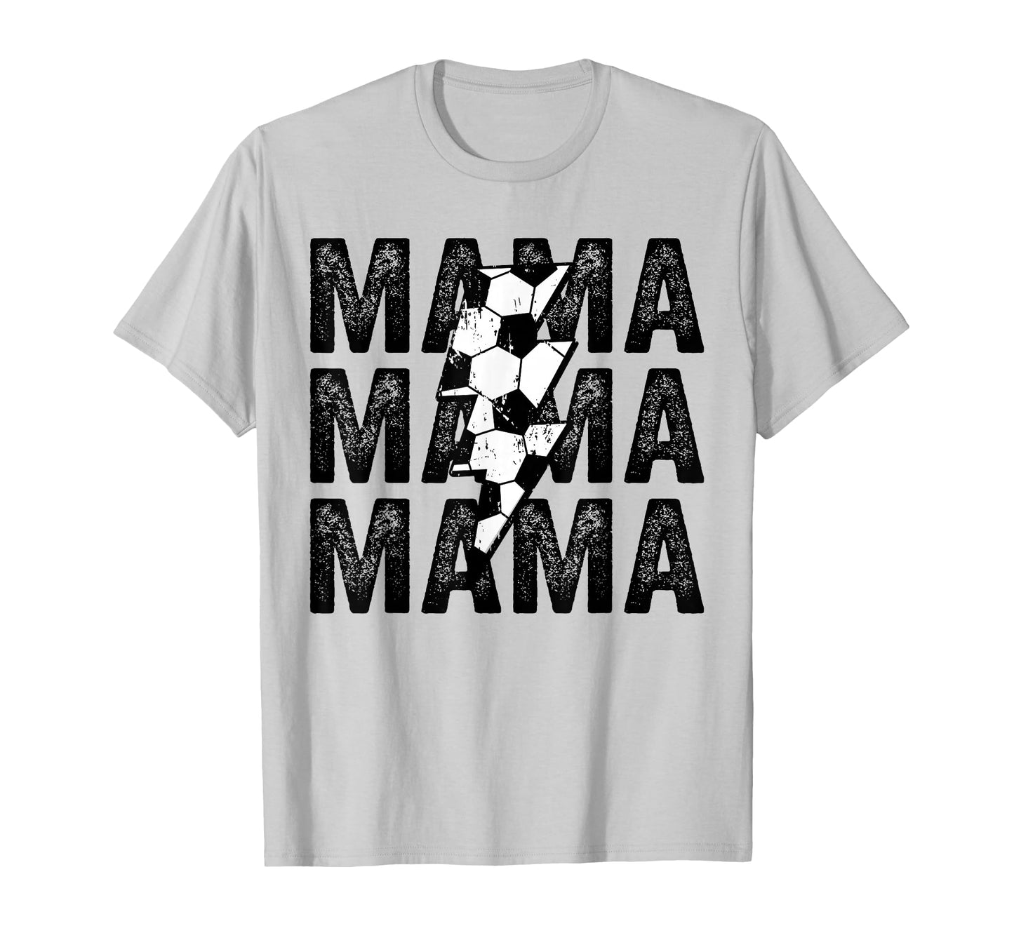 Soccer Mama Distressed Lightning Bolt Mom T-Shirt