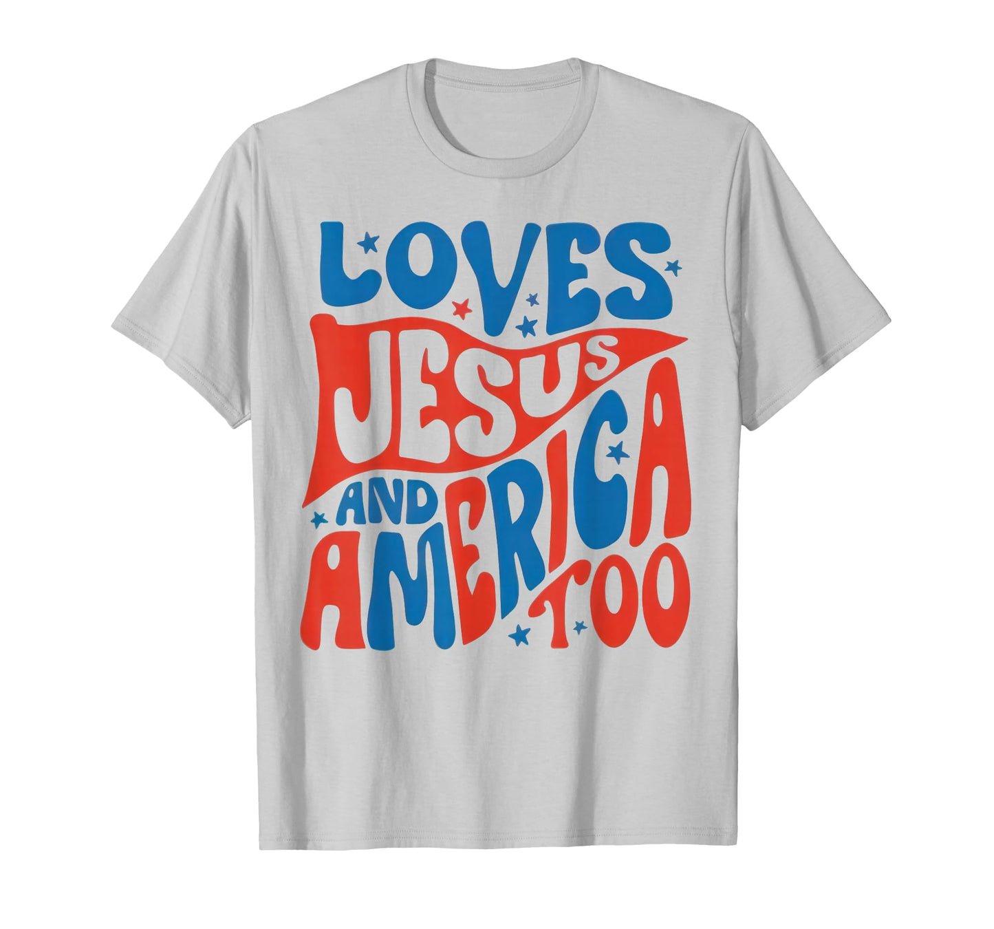 She Loves Jesus And America Too Christian Retro 4th of July T-Shirt