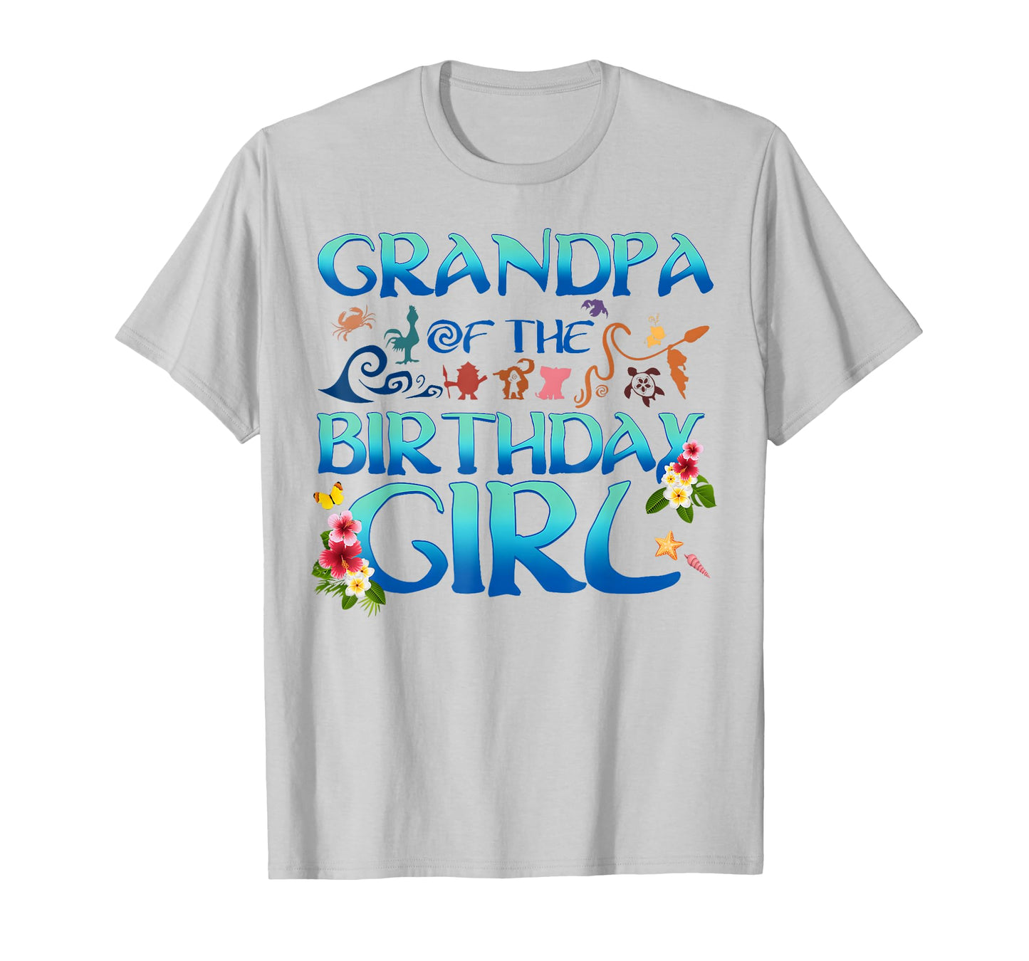 Grandpa Of The Birthday Girl Cute Oceania Adventure Family T-Shirt