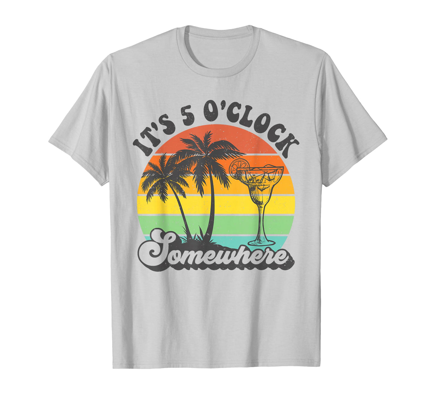 It's 5 O'clock Somewhere Coconut Tree Funny Summer Beach T-Shirt