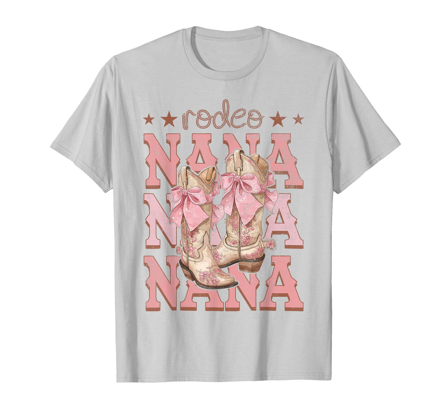 Rodeo Nana Pink Boots Coquette Cow-Girl Birthday Party T-Shirt
