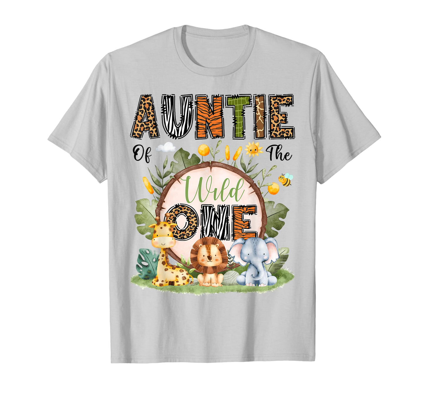 Auntie Of The Wild One 1St Birthday Boy Safari Jungle T-Shirt