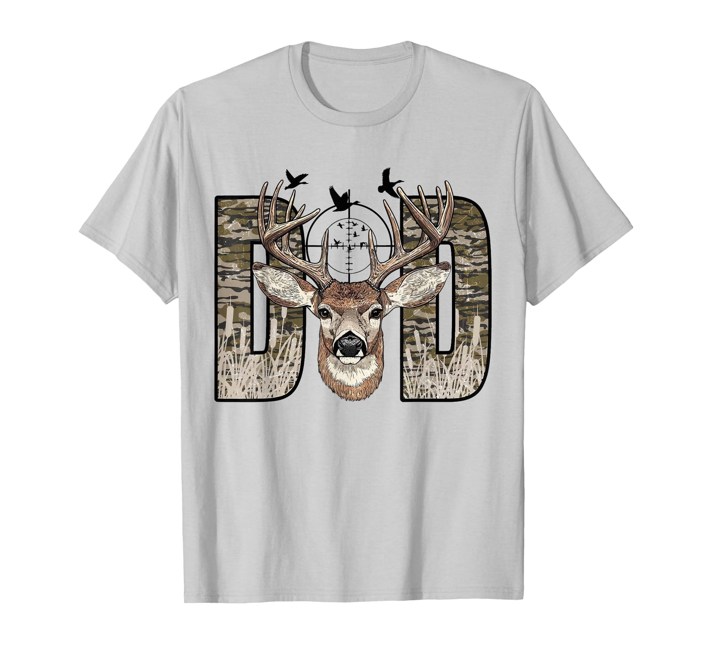 Old School Camo Dad Hunting Camouflage Deer Father's Day T-Shirt