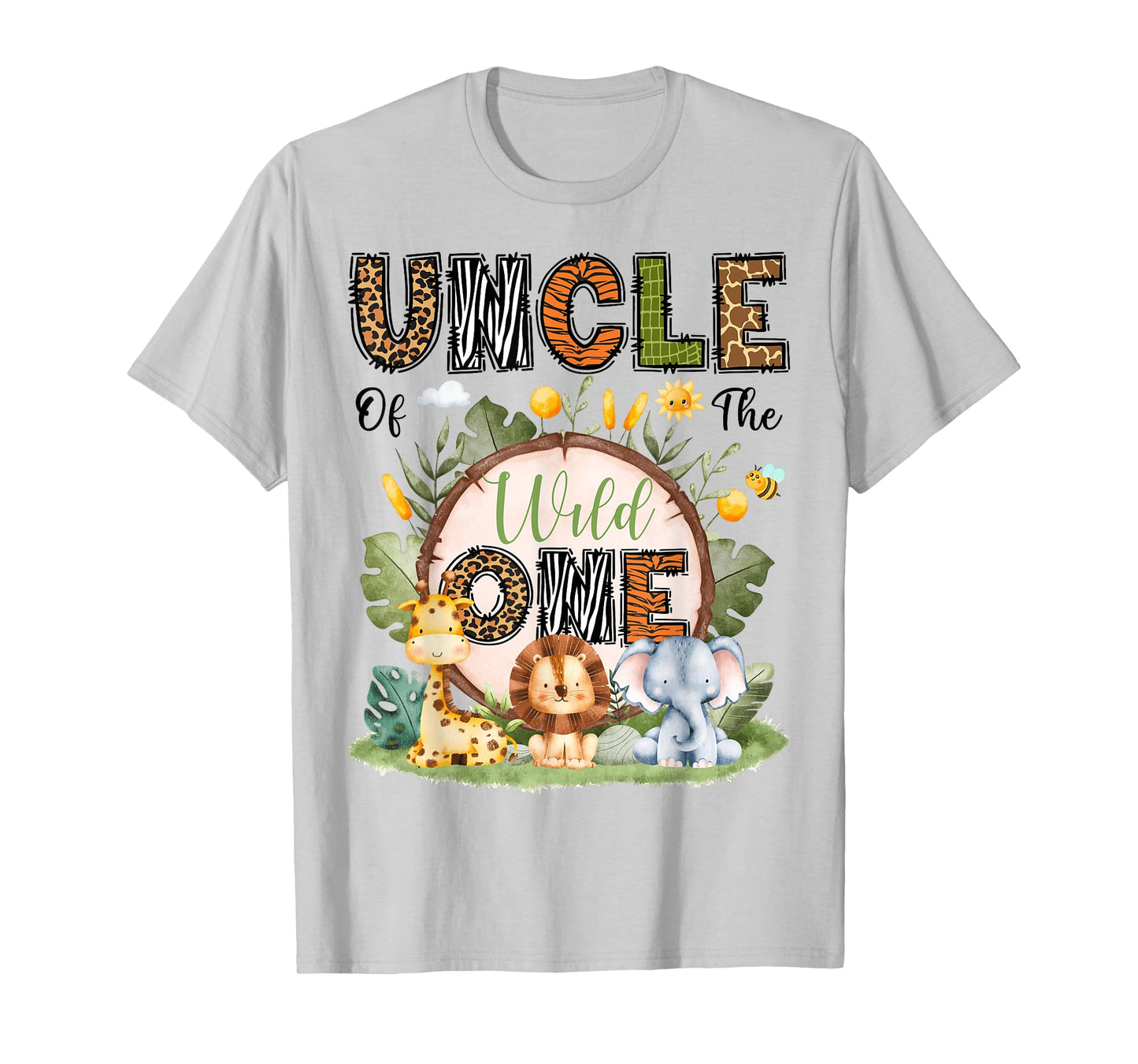 Uncle Of The Wild One 1St Birthday Boy Safari Jungle T-Shirt