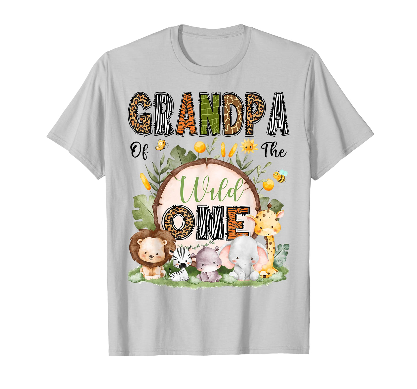 Grandpa Of The Wild One 1St Birthday Boy Safari Jungle T-Shirt