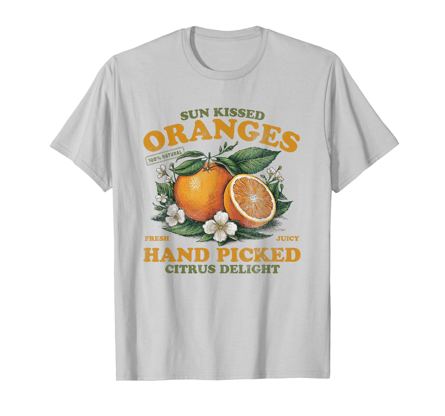Oranges Hand Picked Vintage Fruit Retro Peach Graphic T-Shirt