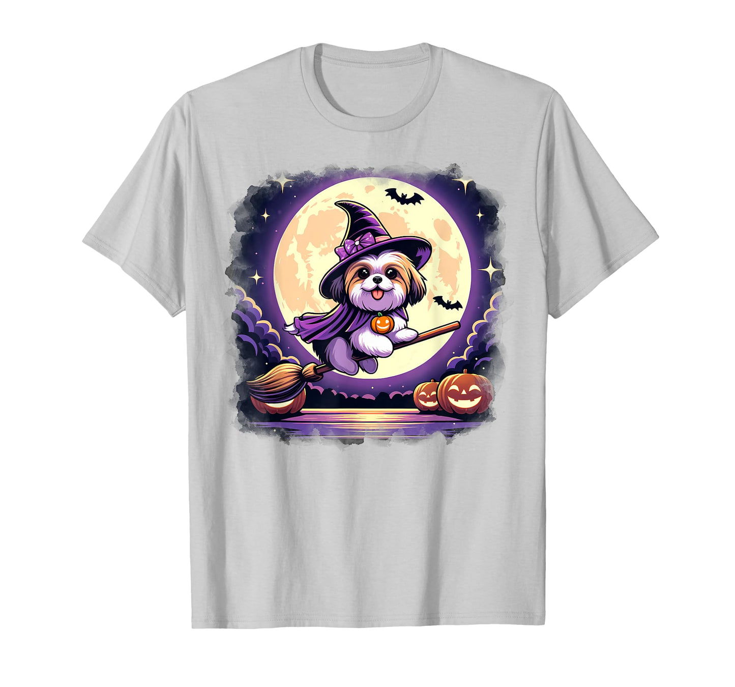 Cute Shih Tzu Halloween Costume Shirt Dog Lover Women Girls T-Shirt