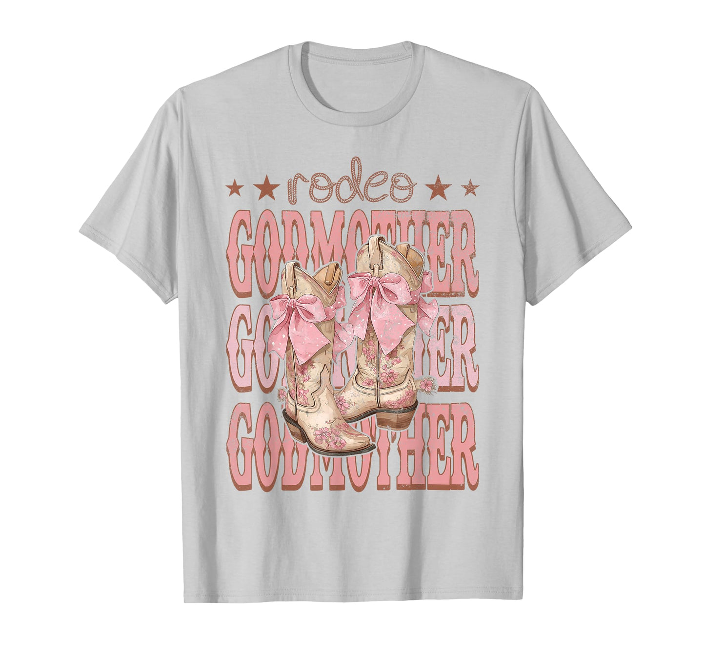 Rodeo GodMother Pink Boots Coquette Cow-Girl Birthday Party T-Shirt
