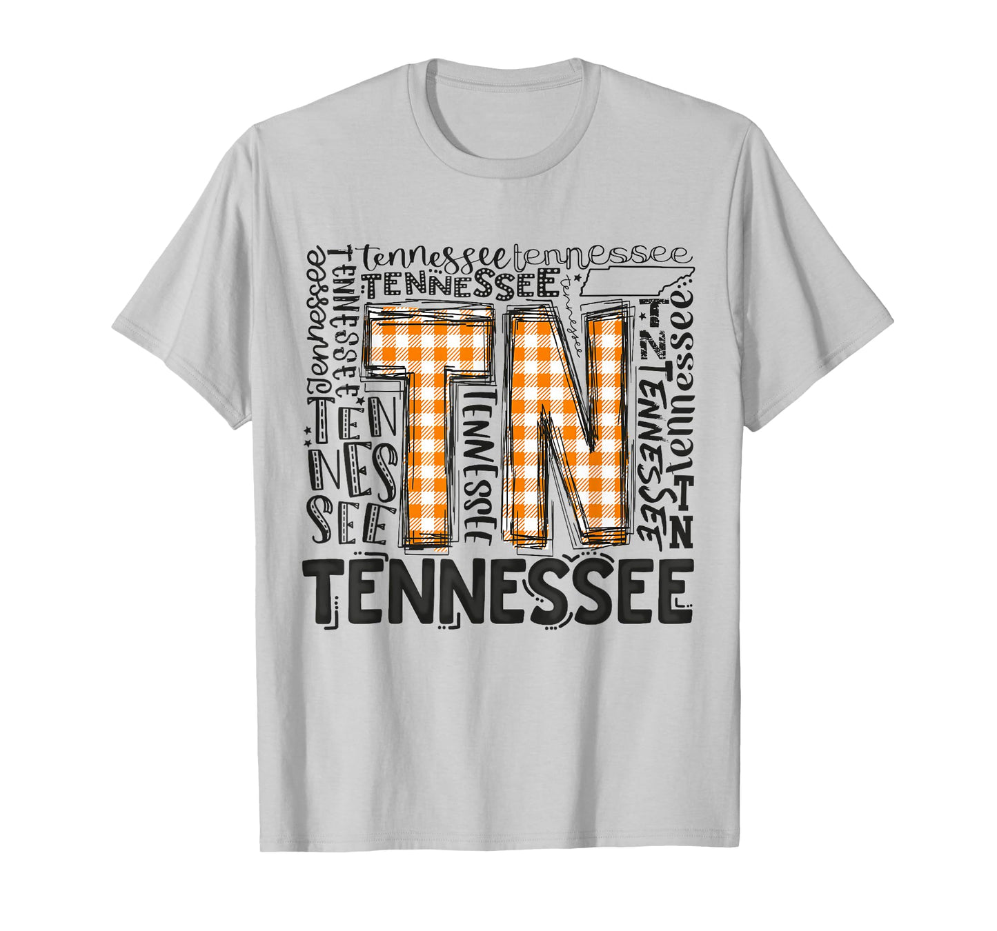 Tennessee State Flag Orange Plaid TN T-Shirt