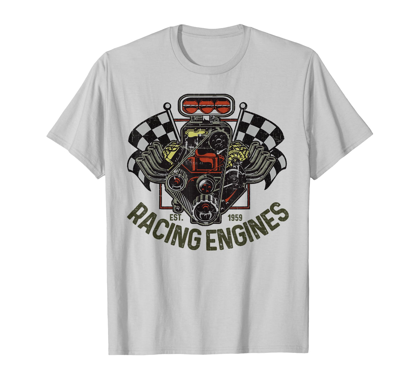 Vintage Drag Racing Retro Car Engine Mechanics Motor Racing T-Shirt