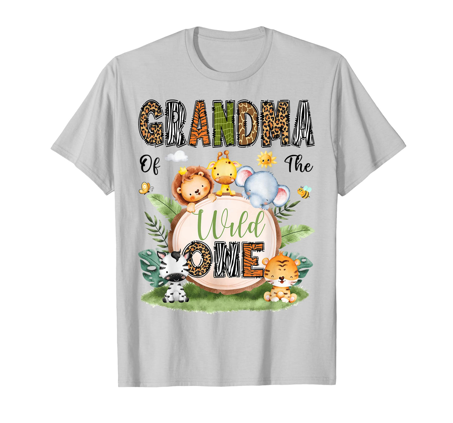 Grandma Of The Wild One 1St Bday Boy Safari Woodland T-Shirt
