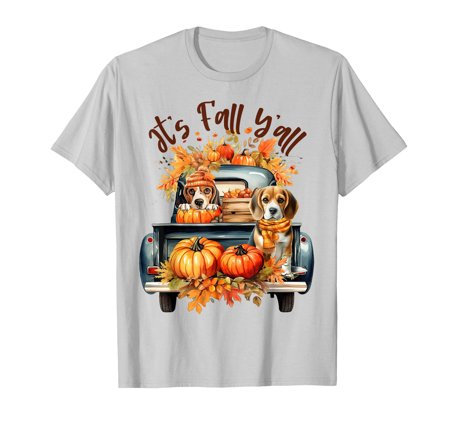 It’s Fall Y’all Beagle Dogs Pumpkins Truck Autumn Season T-Shirt