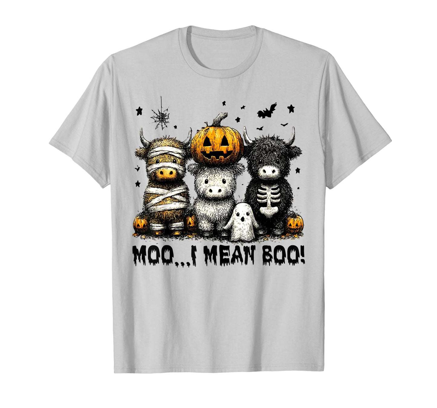 Ghost Cow Moo I Mean Boo Halloween Outfit Funny Cow Lover T-Shirt