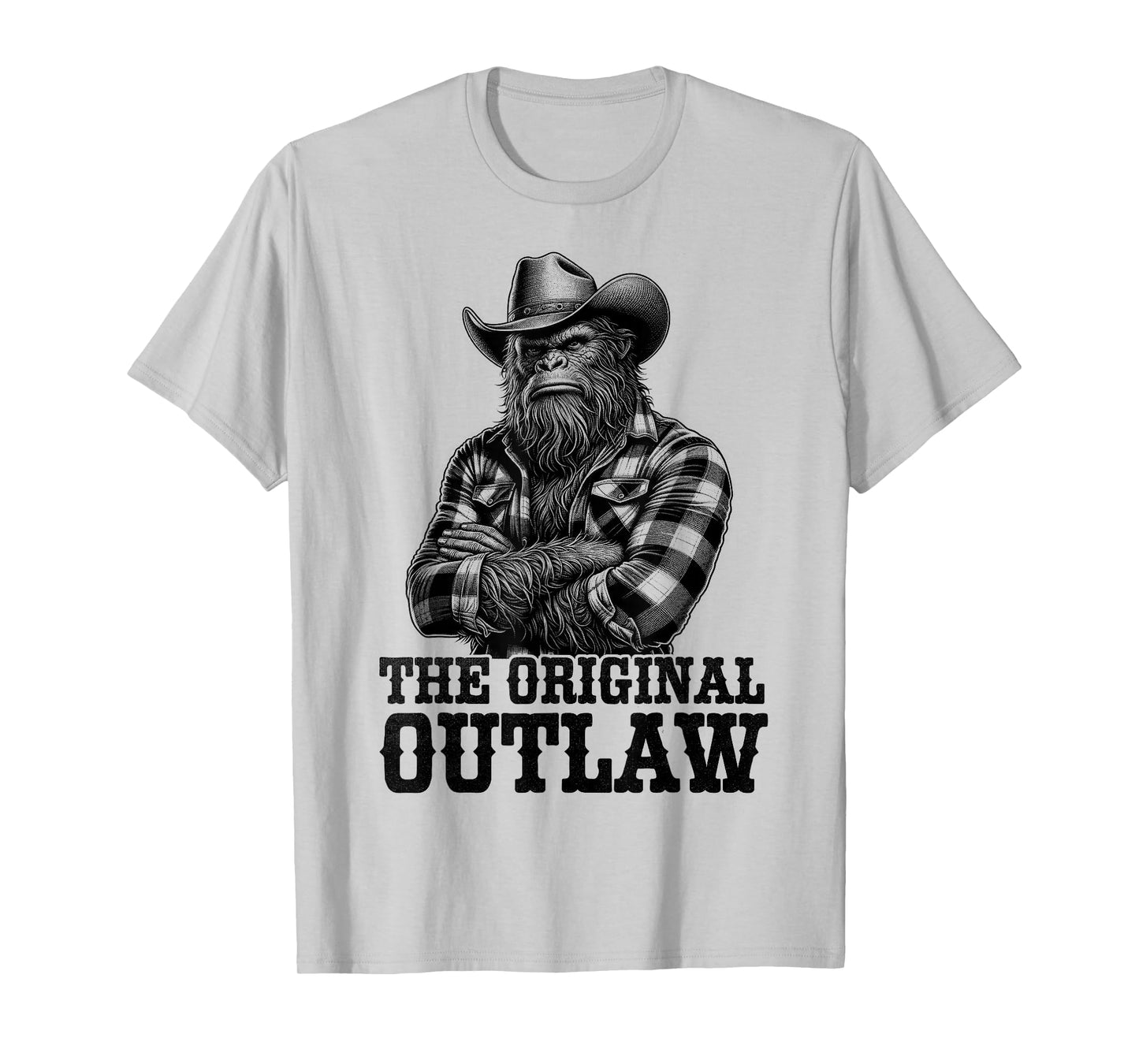 Bigfoot Sasquatch Funny Vintage Cowboy Cryptid Graphic Myth T-Shirt