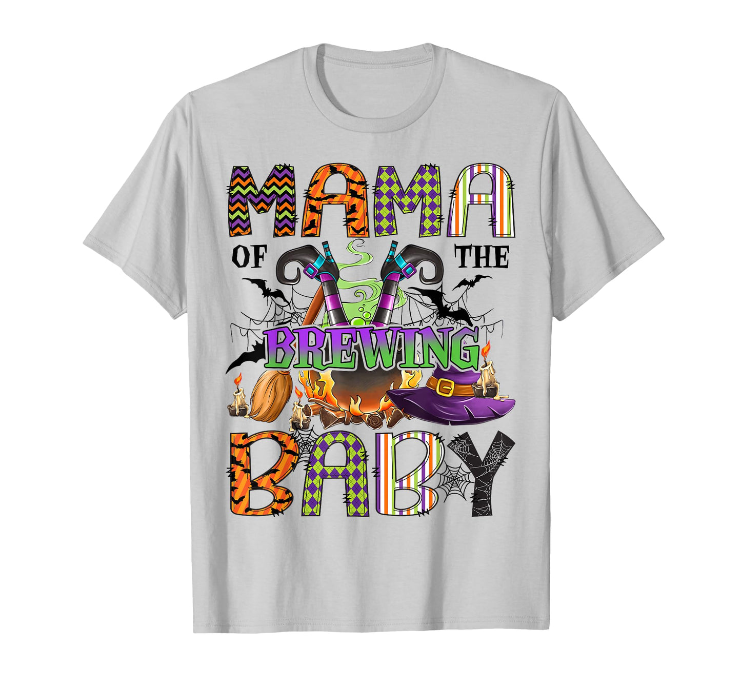 Mama of Brewing Baby Halloween One Spooky Mama T-Shirt