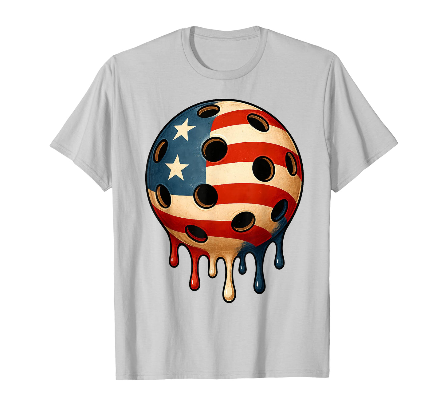 Retro Pickleball USA Flag Independence Day 4th Of July Men T-Shirt