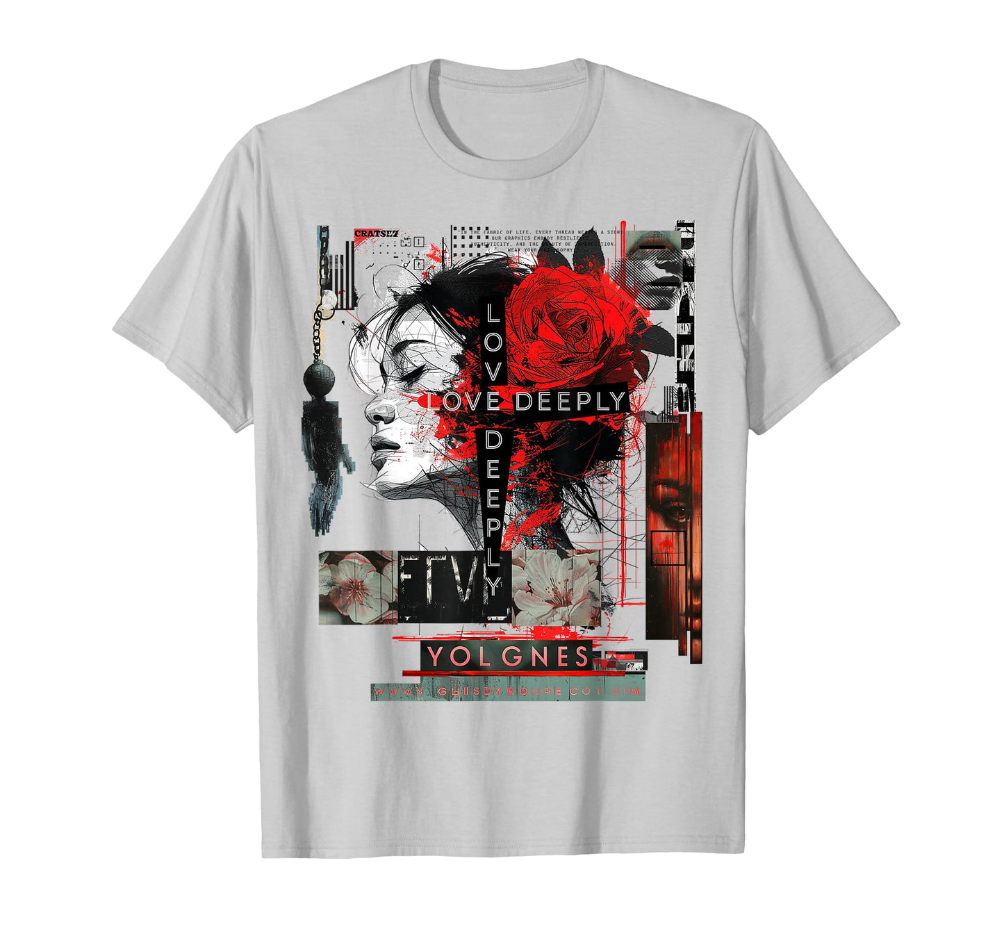 Rose | Frontprint | Art Women Graphic Artwork Rose T-Shirt