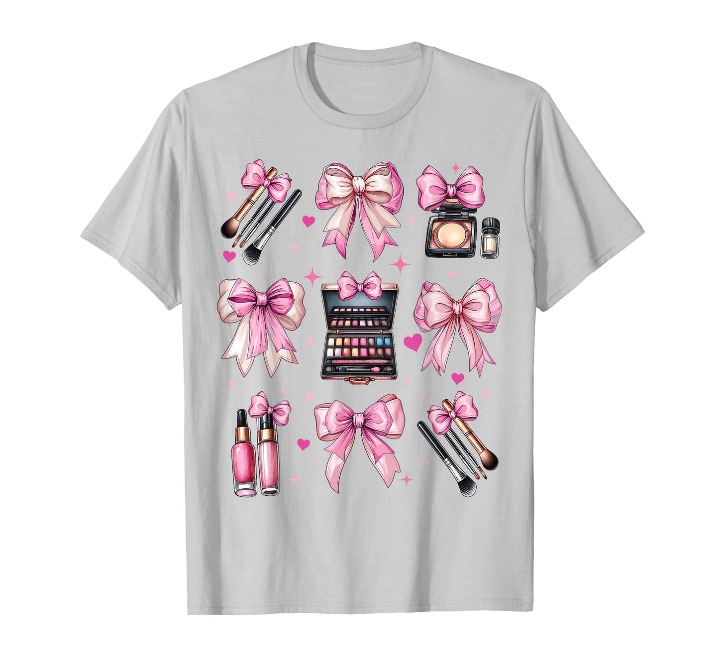 Coquette Bow Makeup Artist MUA Girl Mom Mama Mother's Day T-Shirt