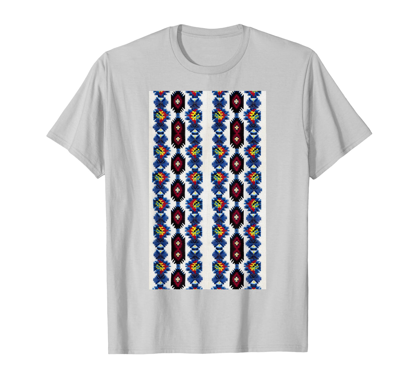 Vintage Ukrainian Vyshyvanka Style Retro Geometric Pattern T-Shirt
