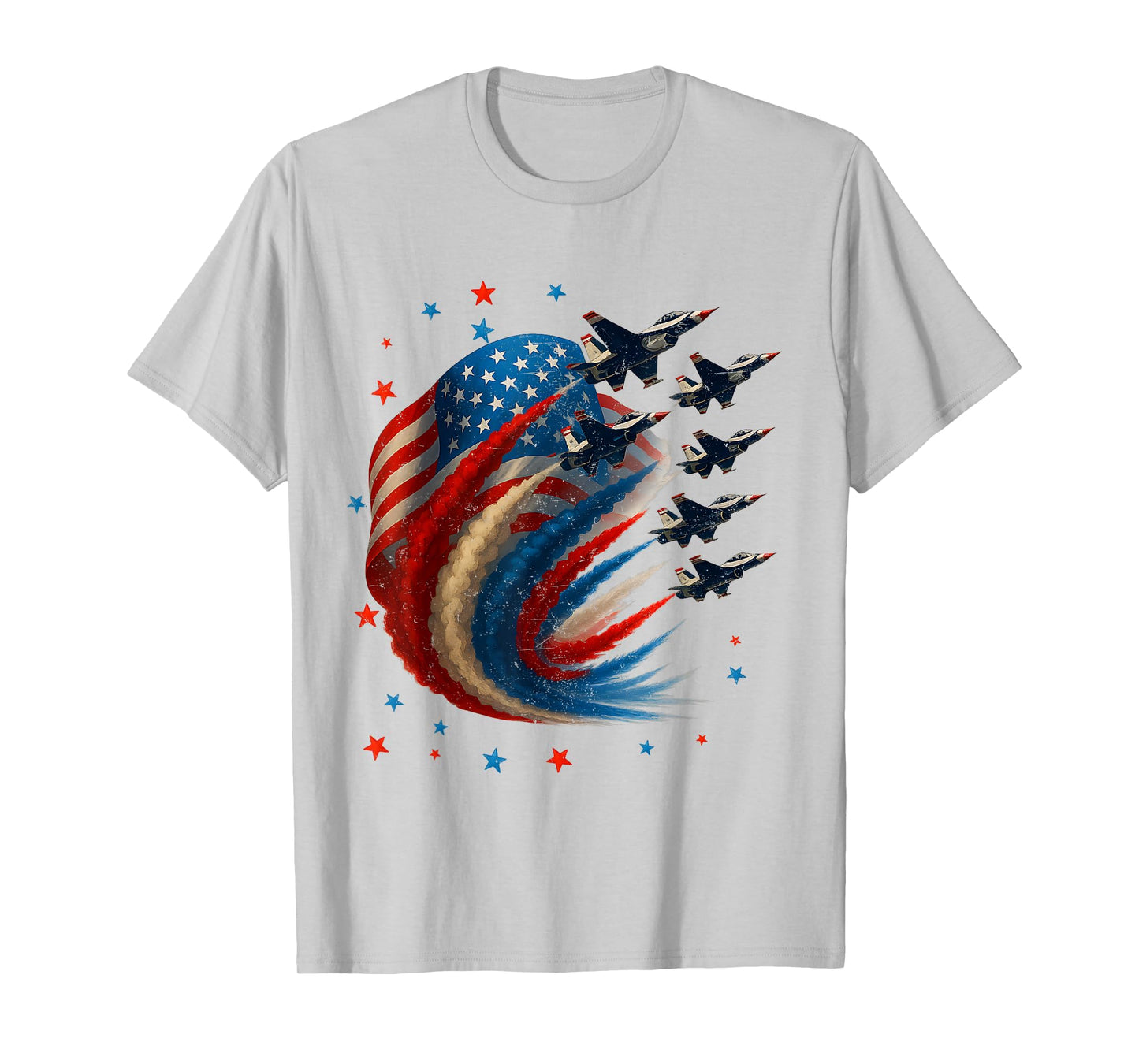 4th Of July Fighter Jets Airplane USA Flag Patriotic Men Boy T-Shirt
