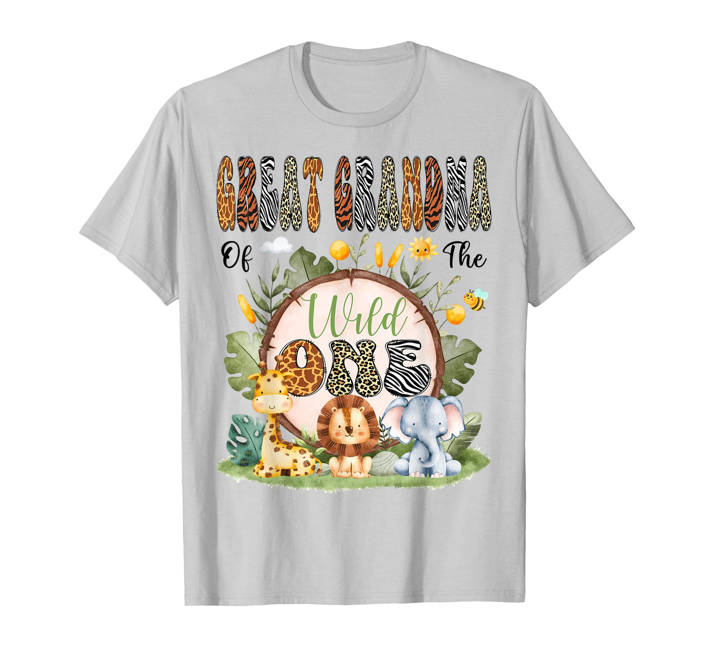Great Grandma Of The Wild One First Bday Safari Jungle T-Shirt