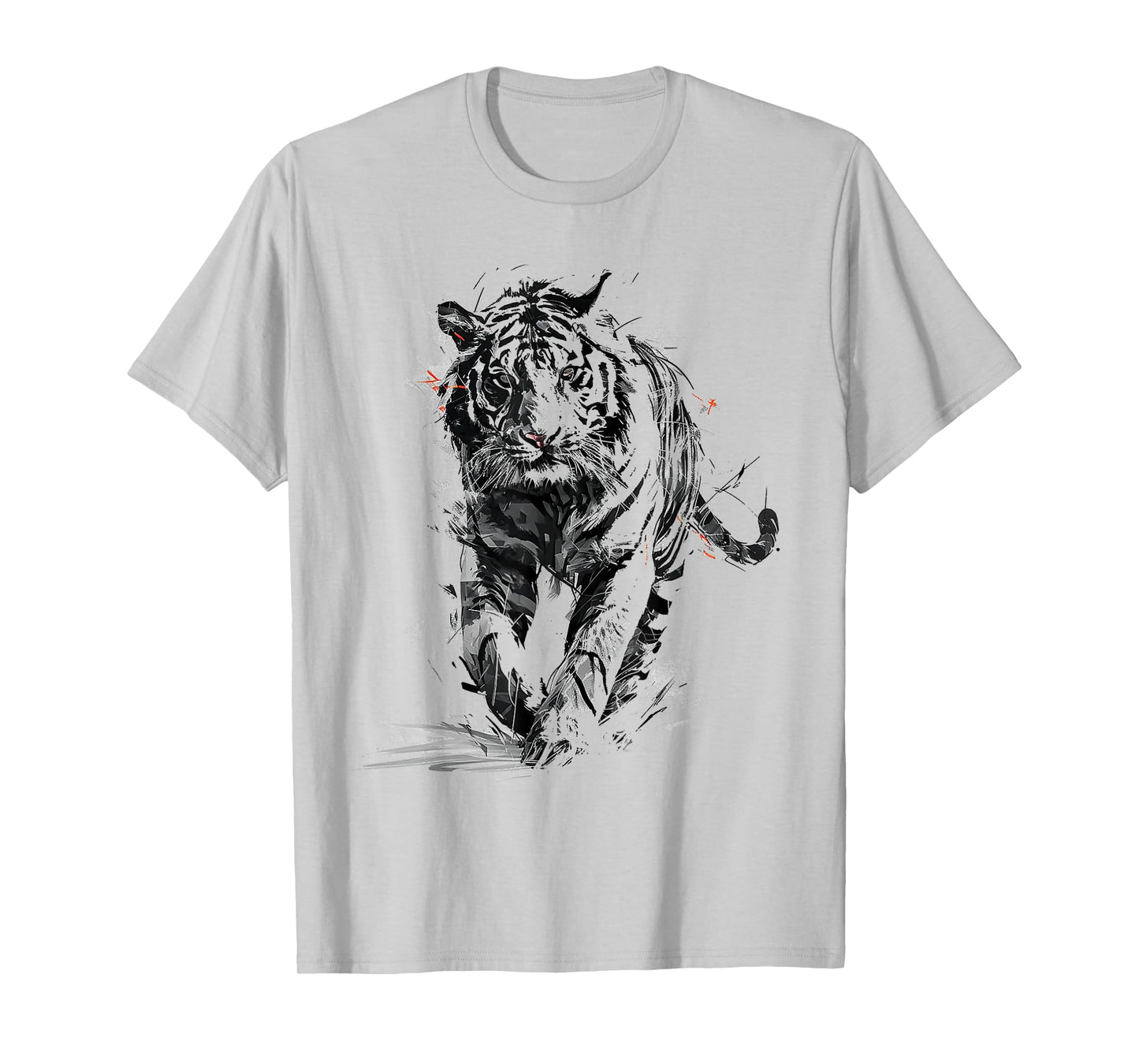 Tiger Animal Print Zoo Drawing Artwork Abstract Tiger T-Shirt