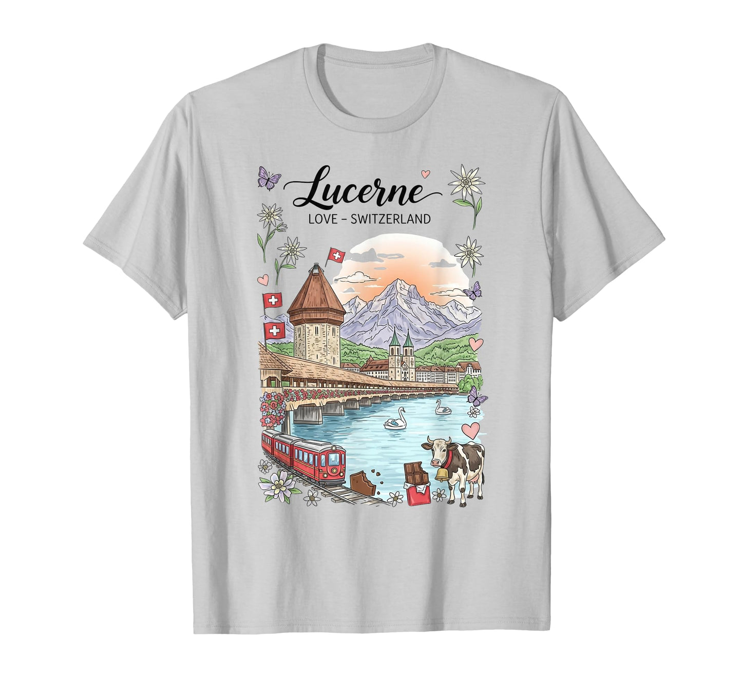 Lucerne Switzerland Scenic View Alpine Souvenir T-Shirt
