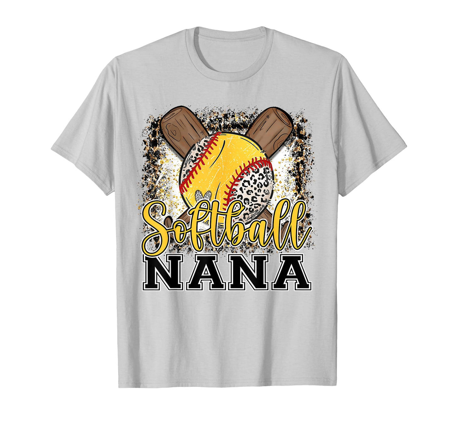 Softball Nana Leopard Funny Softball Pride T-Shirt