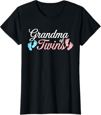 Grandma Of Twins Shirt Women Twin Grandma Mothers Day T-Shirt
