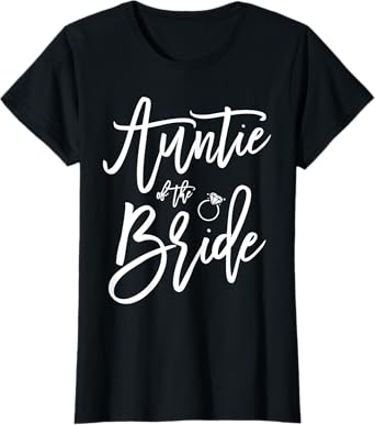 Auntie Of The Bride Shirt With Ring Navy Blue T-Shirt