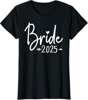 Bride Est 2025 Married Wedding Bridal Party Bachelorette T-Shirt