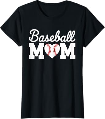 Baseball Mom Shirt Women Baseball Heart Mothers Day T-Shirt