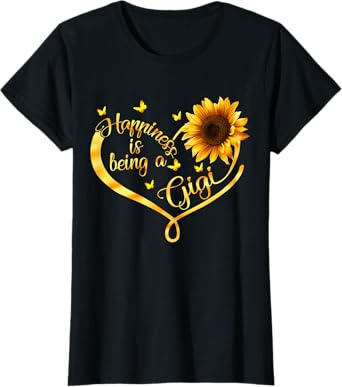 Womens Happiness Is Being A Gigi Sunflower Mother's Day Grandma T-Shirt