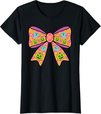 Halloween Ghost Coquette, Girly Pastel Halloween Pumpkin T-Shirt