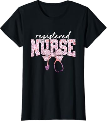 RN Nurse Floral Print Registered Nurse Nursing School Women T-Shirt