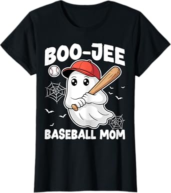 Boo Jee Baseball Mom Ghost Spooky Halloween Mother T-Shirt