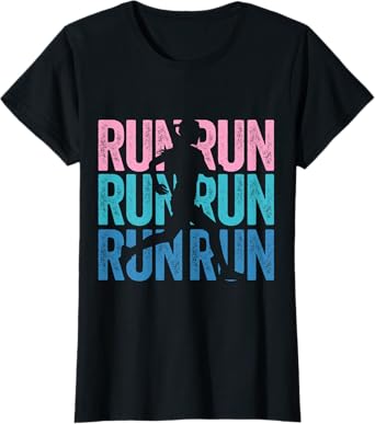 Retro RUN Runner Jogger Marathon Vintage for Girls Women T-Shirt
