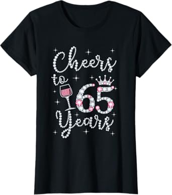 Cheers to 65 Years 1954 65Th Birthday Gift Tee for Women T-Shirt