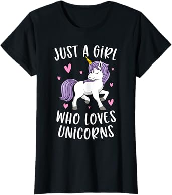 Just A Girl Who Loves Unicorns Funny Unicorn Gifts For Girls T-Shirt