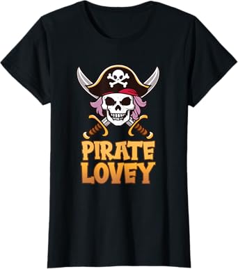 Pirate Lovey Funny Captain Matching Halloween Costume T-Shirt