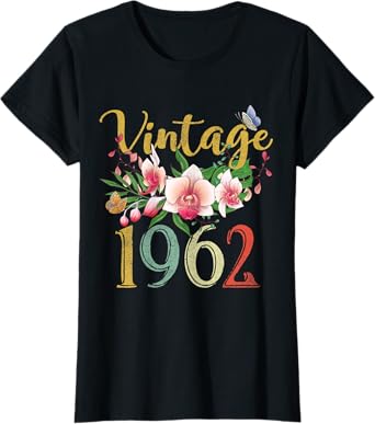 Womens Vintage 1962 Orchid Funny 60th Birthday Awesome Since 1962 T-Shirt