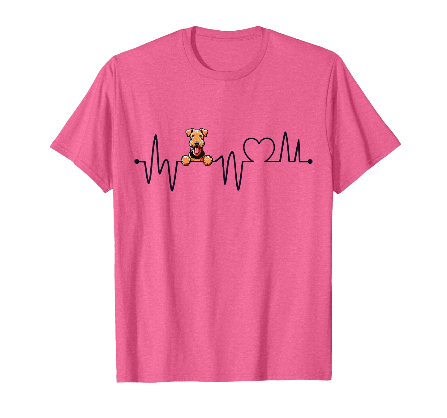 Airedale Terrier Heartbeat - Men Women Kids Airedale Lover T-Shirt